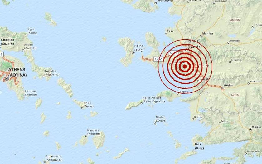 Σεισμός 4,1 Ρίχτερ νότια της Σμύρνης