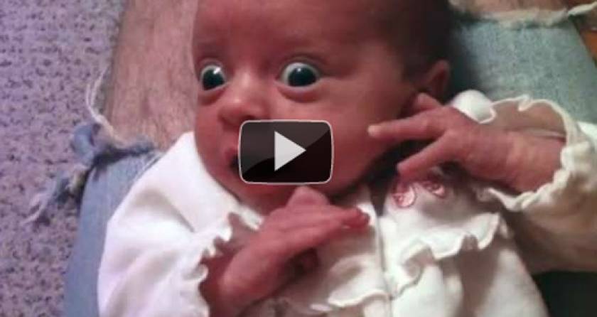 Απίθανη αντίδραση μωρού σε περίεργο ήχο (Video)