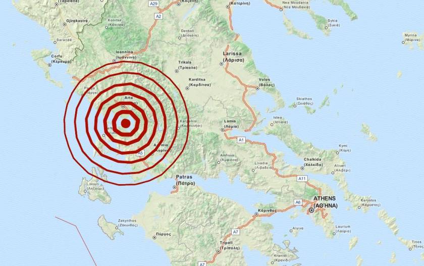 Σεισμός 5,3 Ρίχτερ στην Αμφιλοχία