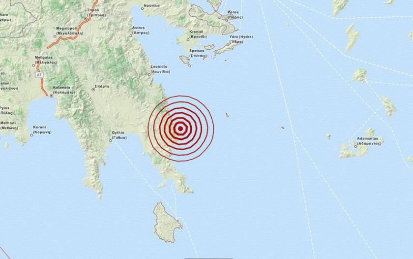 Σεισμός 3,5 Ρίχτερ ανατολικά των Μολάων