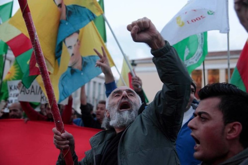 Διαδηλώσεις αλληλεγγύης στην Αθήνα για τους Κούρδους του Κομπάνι 