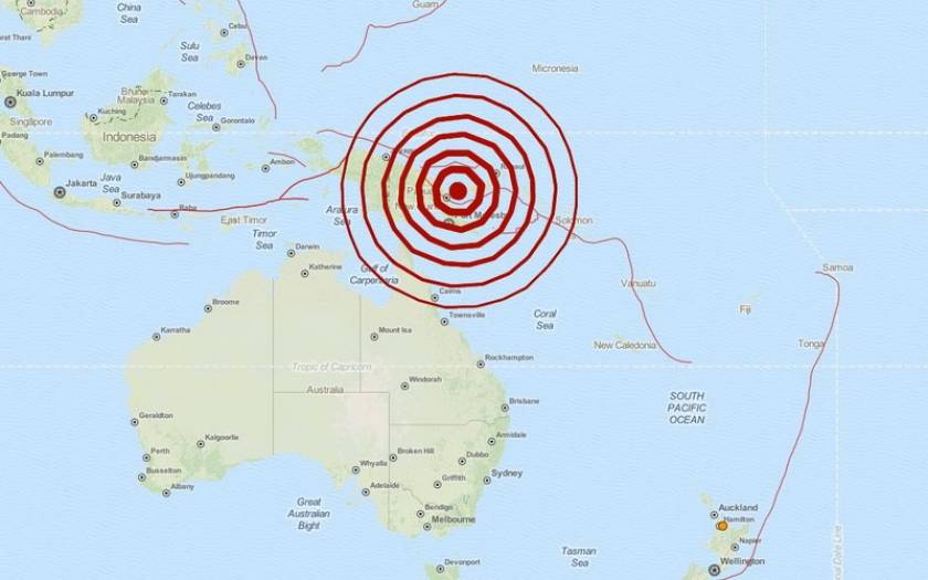 Ισχυρός σεισμός 6,9 Ρίχτερ στην Παπούα Νέα Γουινέα