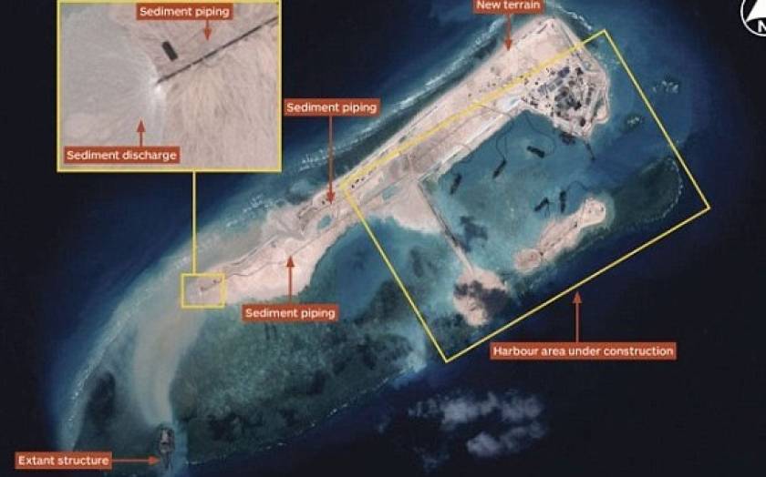 Η Κίνα κατασκευάζει νησί σε αμφισβητούμενα νερά (photos)