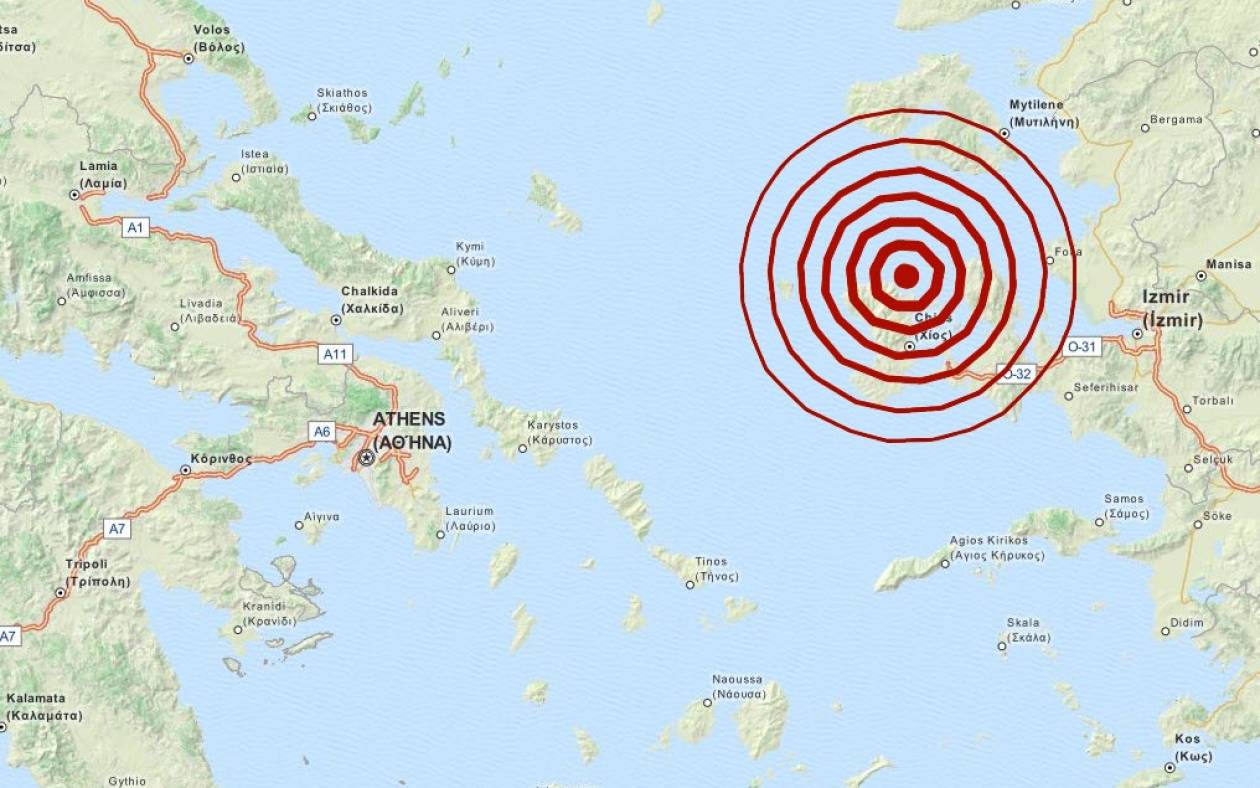 Σεισμός 4,1 Ρίχτερ στις Οινούσσες