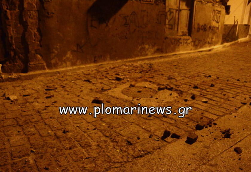 Ζημιές από το σεισμό στη Μυτιλήνη 
