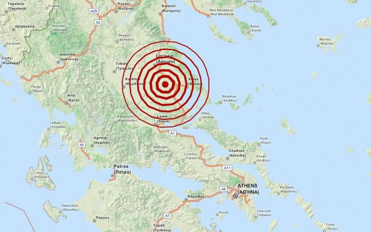 Σεισμός 3,4 Ρίχτερ δυτικά του Βόλου