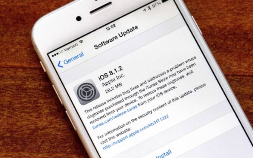 Διαθέσιμο το iOS 8.1.2 από την Apple