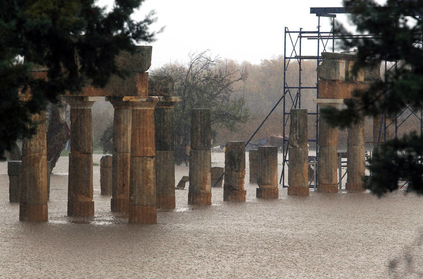 Πλημμύρισε ο ναός της Αρτέμιδας στη Βραυρώνα 