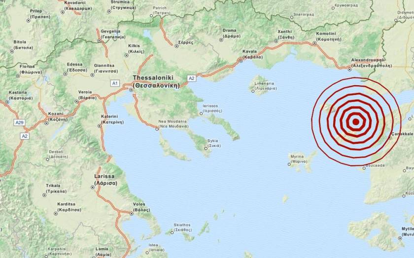 Σεισμός 4,3 Ρίχτερ νοτιοανατολικά της Σαμοθράκης