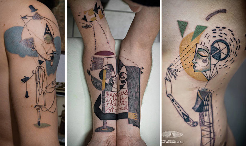 Τατουάζ εμπνευσμένα από τον Κυβισμό  (photos)