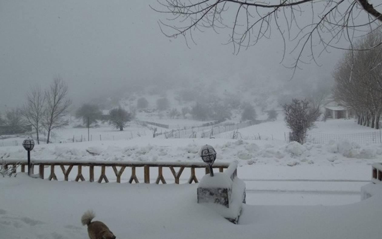 Χιονίζει στις ημιορεινές περιοχές της Κρήτης (video&photos)