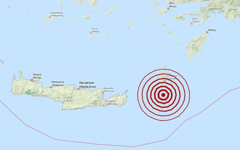 Σεισμός 3,5 Ρίχτερ νότια της Καρπάθου