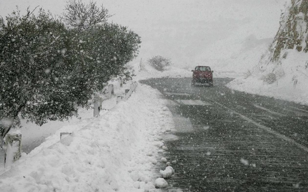 Χανιά: Παγετός και κλειστοί δρόμοι στα ορεινά του νομού
