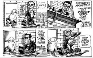 Σκίτσο του Economist: Ο Τσίπρας... πετάει εκτός ευρώ