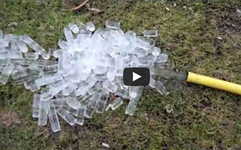 Πώς είναι ένα λάστιχο ποτίσματος μετά από παγετό (Video)