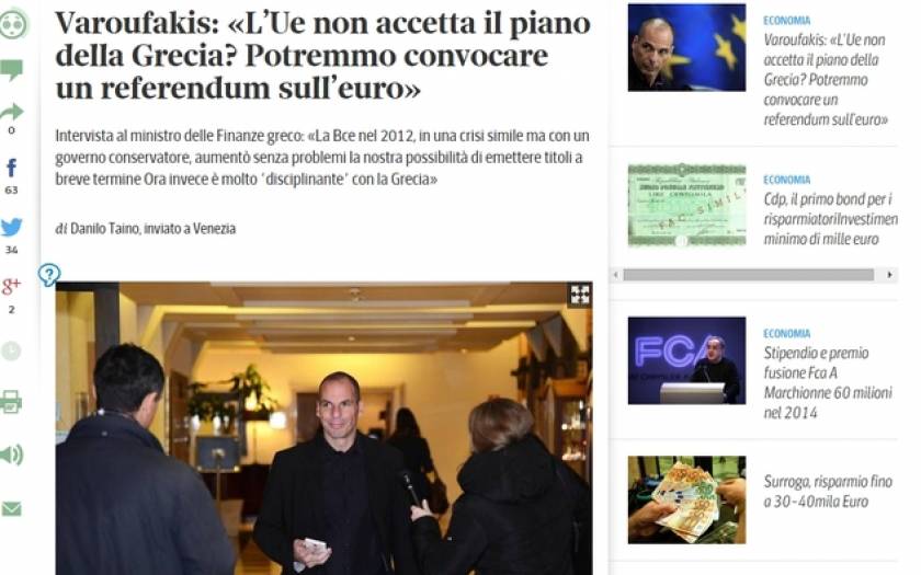 Η Corriere della Sera επιμένει και δεν επανορθώνει