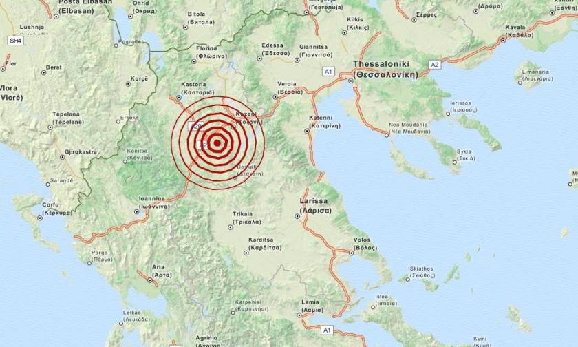 Σεισμός 3,4 Ρίχτερ μεταξύ Γρεβενών και Κοζάνης