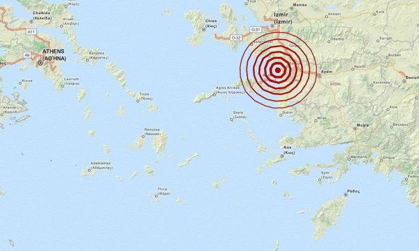 Σεισμός 4,1 Ρίχτερ βορειοανατολικά της Σάμου