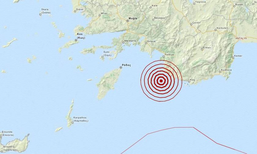 Σεισμός 3,6 Ρίχτερ μεταξύ Ρόδου και Καστελόριζου