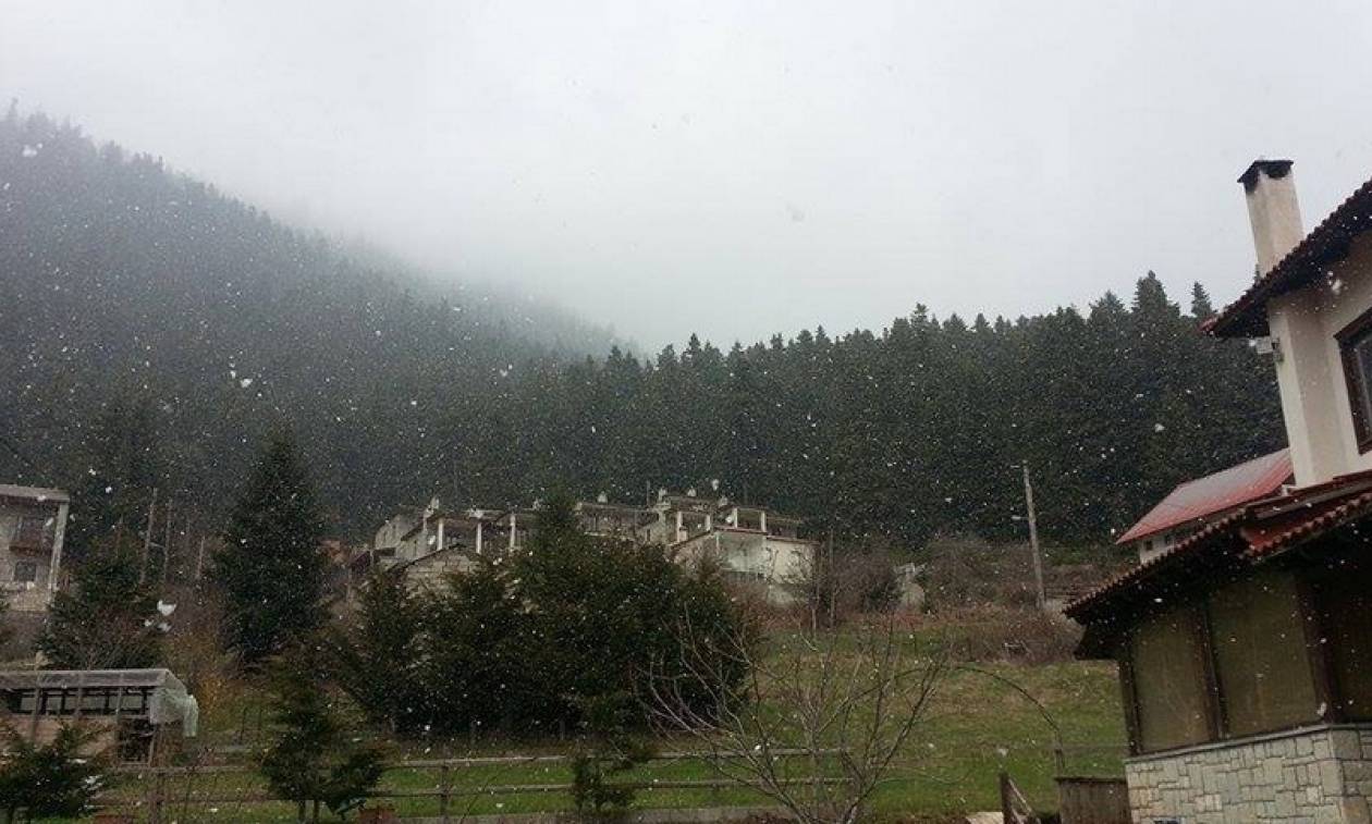 Πάσχα με χιόνι στη Βασιλίτσα και στο Περτούλι (video)