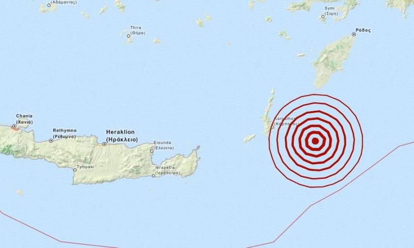 Σεισμός 3,8 Ρίχτερ ανατολικά της Καρπάθου