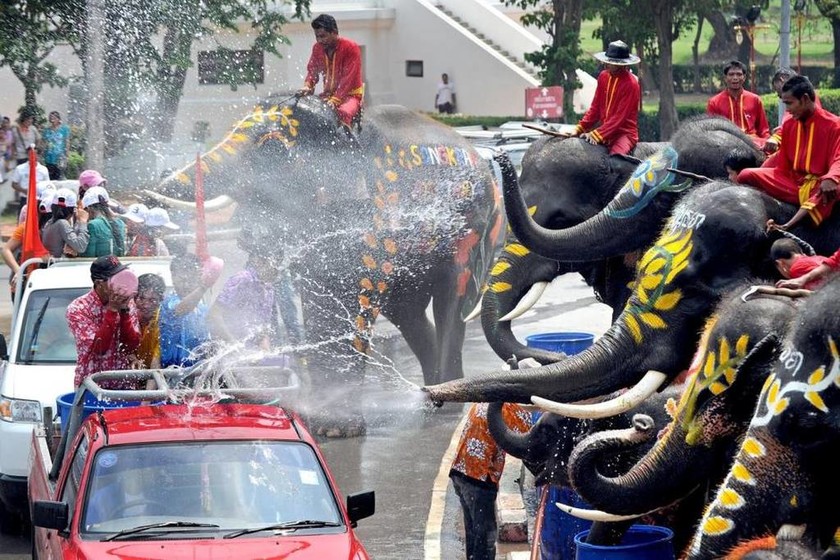 Πρωτοχρονιά στην Ταϊλάνδη με μπουγέλα από ελέφαντες (photos)