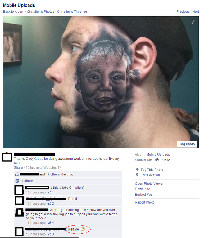 Δεν θα πιστεύετε τι τατουάζ έκανε αυτός ο πατέρας στο πρόσωπό του (photos)