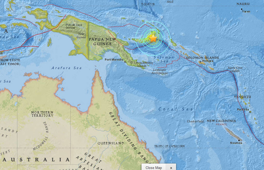 Ισχυρός σεισμός 7,4 Ρίχτερ στην Παπούα – Νέα Γουινέα