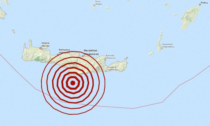 Σεισμός τώρα: 4,6 Ρίχτερ νότια της Κρήτης – Αισθητός στο Ηράκλειο