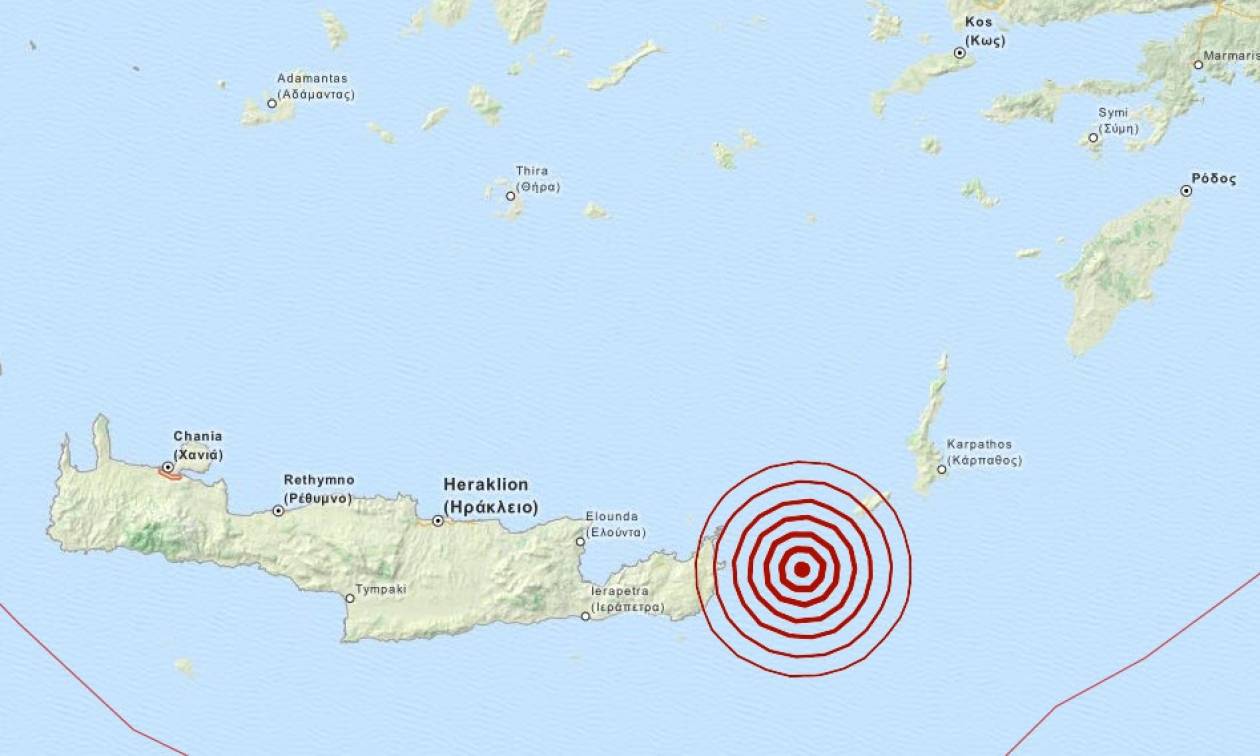 Σεισμός 3,7 Ρίχτερ μεταξύ Κρήτης και Κάσου