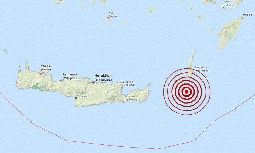 Σεισμός 3,9 Ρίχτερ νότια της Καρπάθου