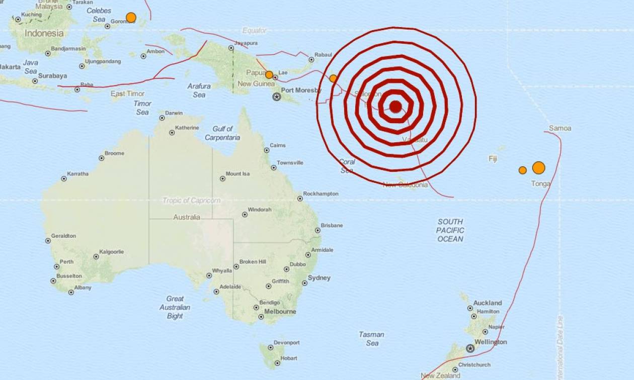 Σεισμός 6,9 Ρίχτερ στα Νησιά του Σολομώντα