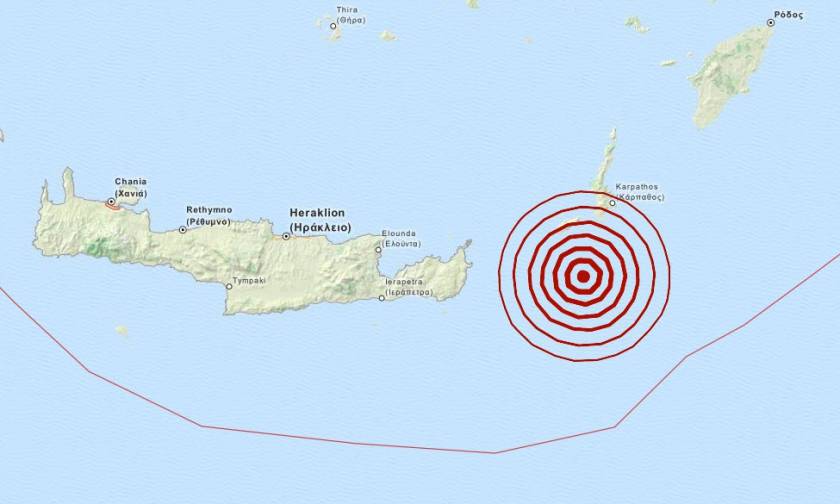 Σεισμός 3,8 Ρίχτερ νότια της Καρπάθου (pic)