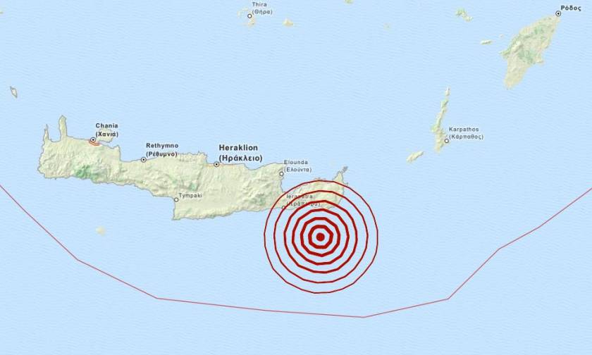 Σεισμός 3,4 Ρίχτερ νότια του Λασιθίου