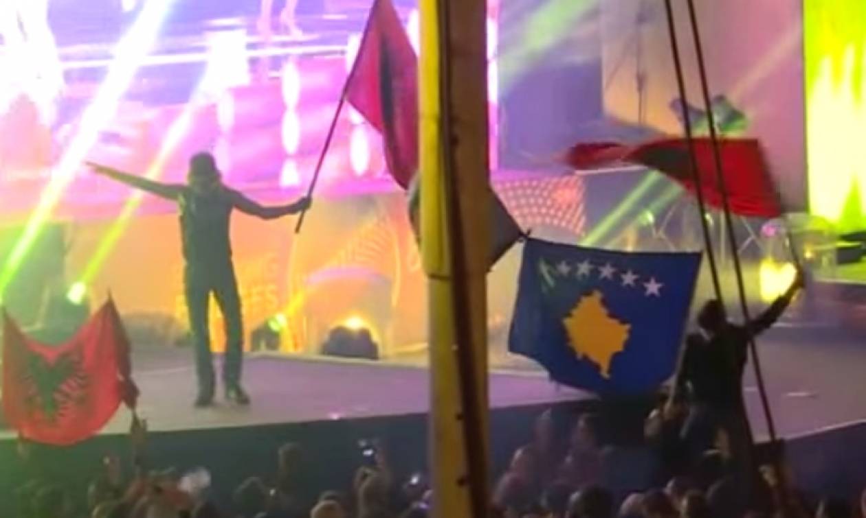 Eurovision 2015: Νέα πρόκληση Αλβανών εθνικιστών - Ύψωσαν σημαία της «Μεγάλης Αλβανίας» (vid)