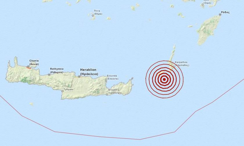 Σεισμός 3,7 Ρίχτερ νότια της Κάσου (pic)