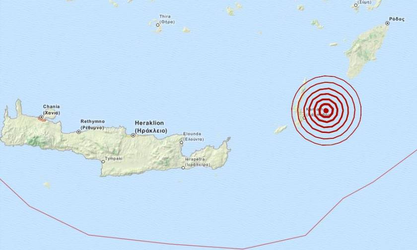 Σεισμός 3,5 Ρίχτερ ανατολικά της Καρπάθου