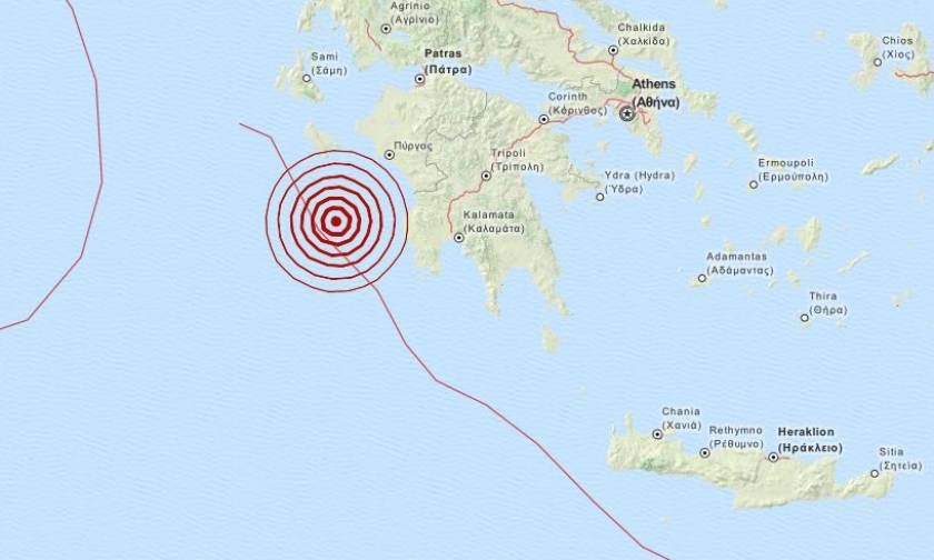 Σεισμός 4,2 Ρίχτερ δυτικά της Πελοποννήσου