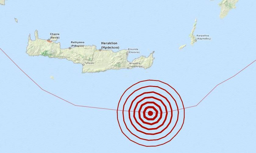 Σεισμός 4,2 Ρίχτερ νότια του Λασιθίου