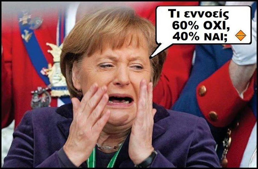 Δημοψήφισμα 2015: Η... ξεκαρδιστική αντίδραση της Μέρκελ όταν έμαθε το αποτέλεσμα! (pic)