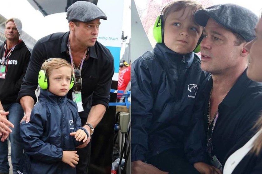 Ο Brad Pitt πήγε στο Grand Prix του Silverstone με τον γιο του
