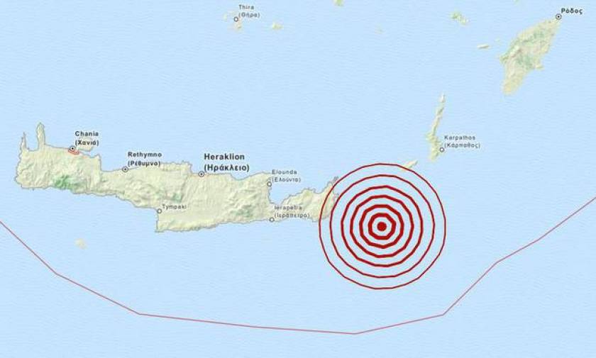 Σεισμός 3,6 Ρίχτερ ανατολικά της Κρήτης (pic)