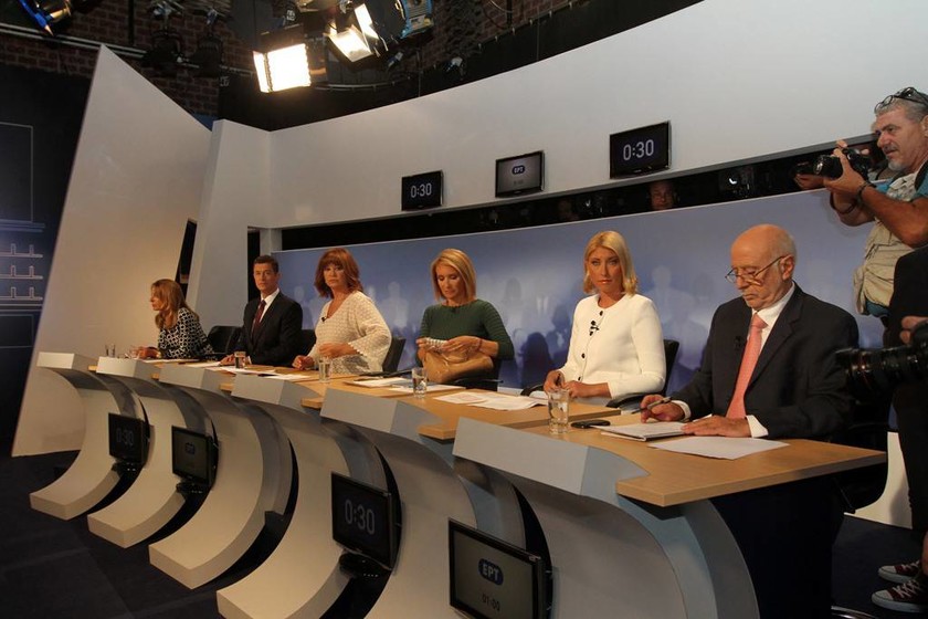 Ντιμπέιτ: Τα χαμόγελα των πολιτικών αρχηγών πριν την τηλεοπτική «μάχη» (photos)