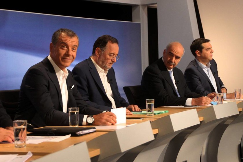 Ντιμπέιτ: Τα χαμόγελα των πολιτικών αρχηγών πριν την τηλεοπτική «μάχη» (photos)