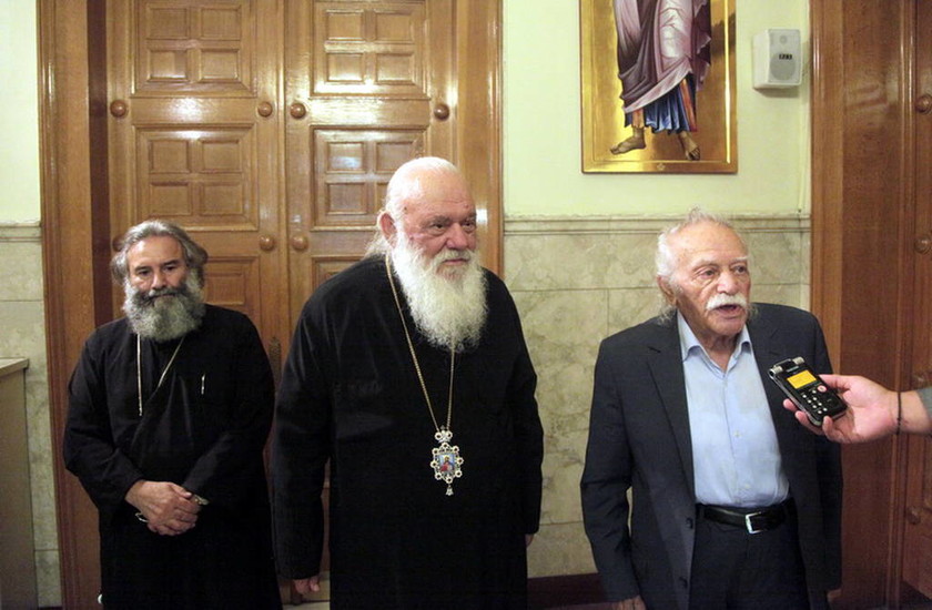 Συνάντηση του Αρχιεπισκόπου Ιερωνύμου με τον Μανώλη Γλέζο (pics)