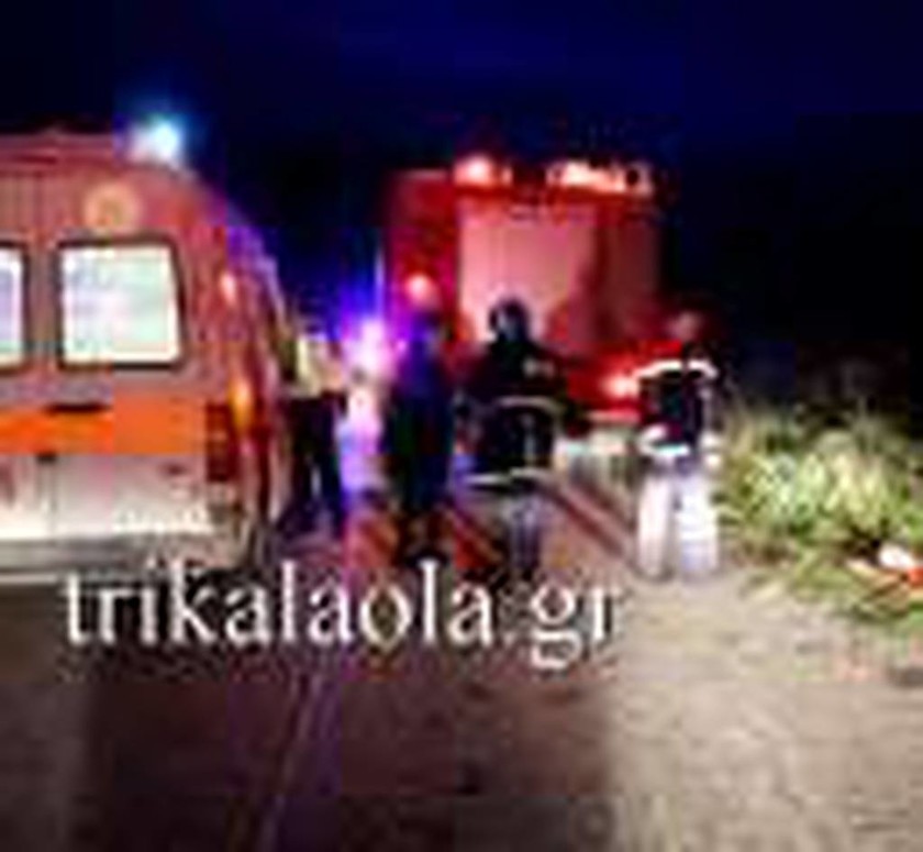 Τρίκαλα: Σοβαρό τρόχαίο με αυτοκίνητο που έπεσε σε κανάλι (photos+video)