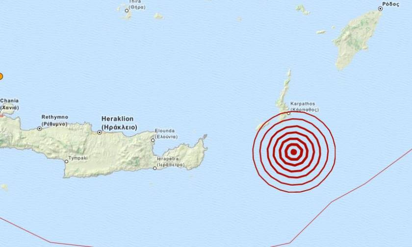Σεισμός 3,7 Ρίχτερ νότια της Καρπάθου (pic)