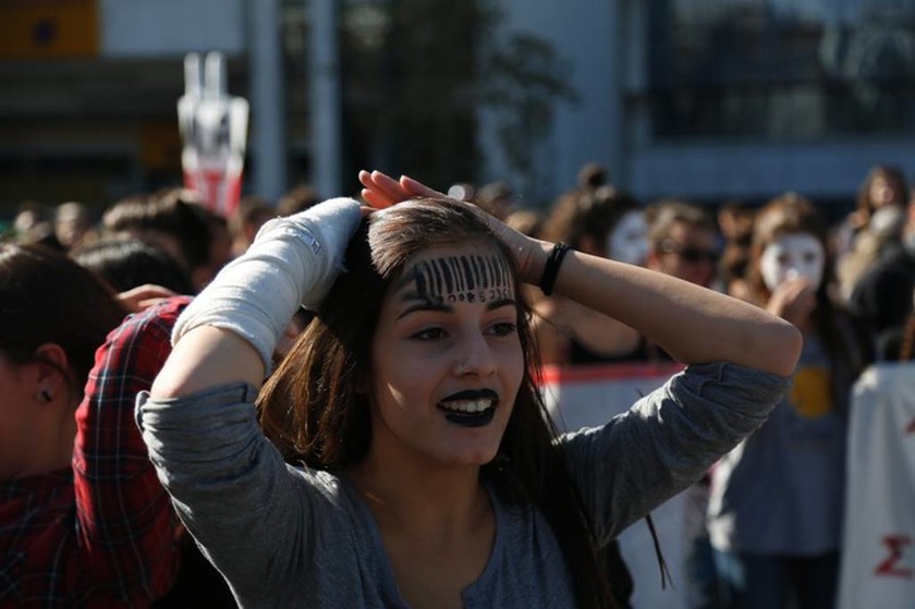 O Γιώργος Μαζωνάκης στο μαθητικό συλλαλητήριο (photos)