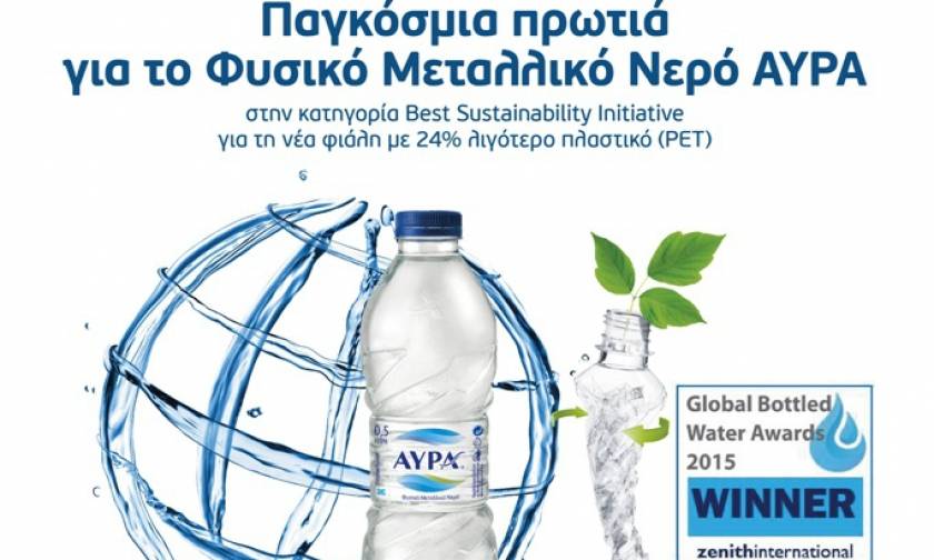 Διεθνής διάκριση για το Νερό ΑΥΡΑ και την Coca-Cola Τρία Έψιλον στα Global Bottled Awards 2015
