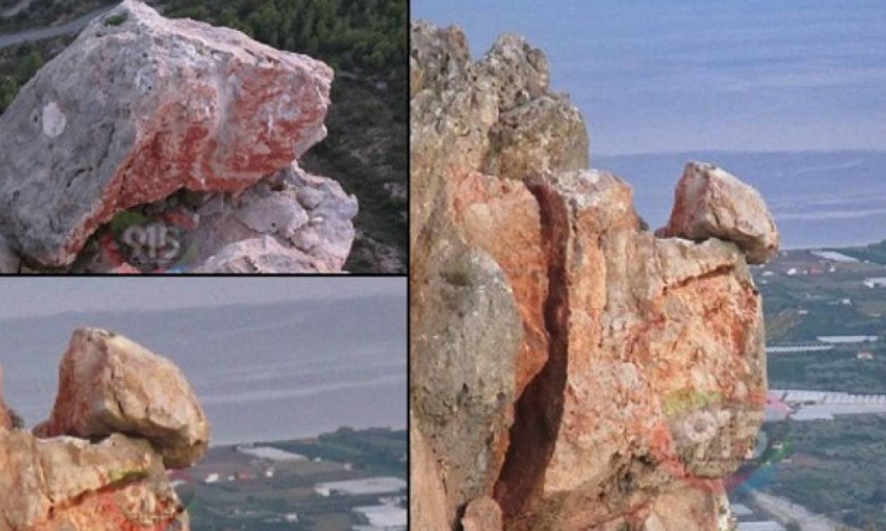 Προσοχή! Αυτός είναι ο βράχος που «απειλεί» το Λεωνίδιο (video&photo)